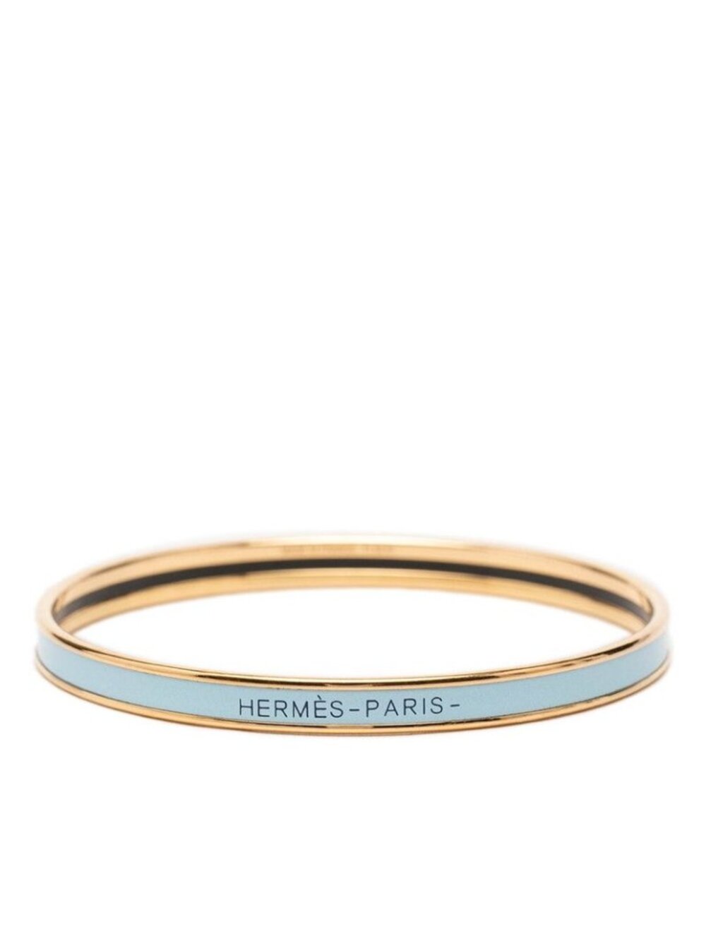 Hermes Uni XS Enamel Bracelet Gold Blue Plated